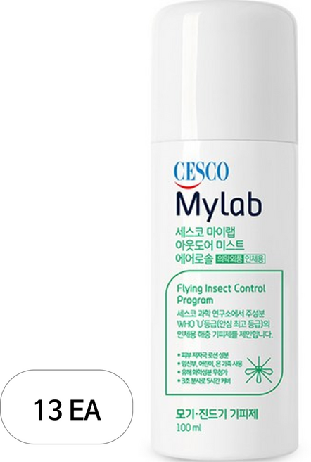 세스코마이랩 아웃도어 미스트 에어로솔 무향 모기기피제, 13개