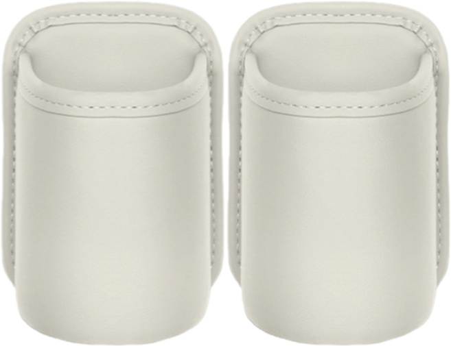 모닝문 차량 틈새활용 클립형 가죽 컵홀더, 아이보리, 2개