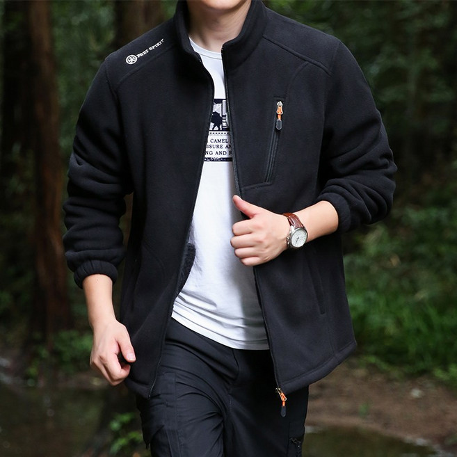 秋冬新款男士抓絨衣夾克衛衣外套加絨搖粒絨