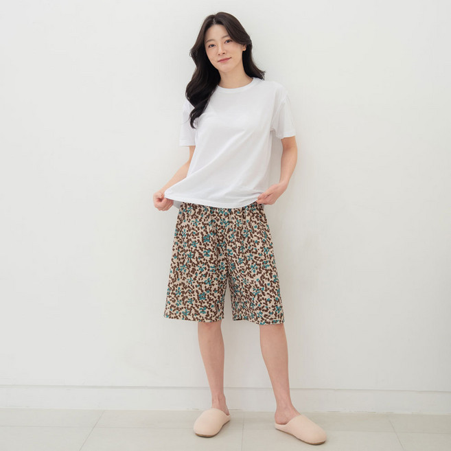 여성 여름 자카드 인견 5부 파자마 잠옷 홈웨어 빅사이즈 엄마옷 쿨링 냉감