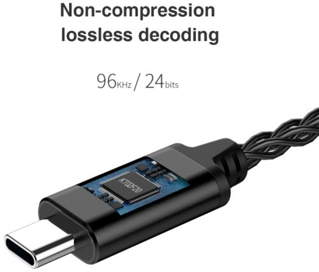 TRN TE DAC AMP 어댑터 Type-C ~ 3.5mm 오디오 케이블 칩 이어폰 PCM 96kHz, 01 Black