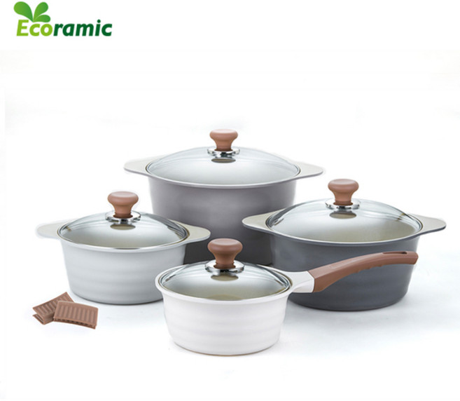 에코라믹 페블 통주물 IH 냄비, 1세트, 4종, 단일