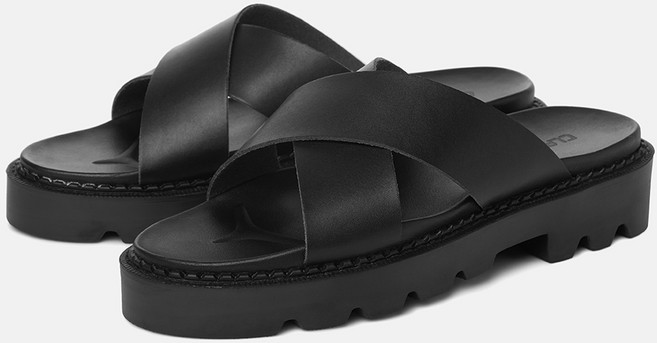 클레용 5.5cm 비건레더 크로스 슬리퍼 럭스(CL0052)