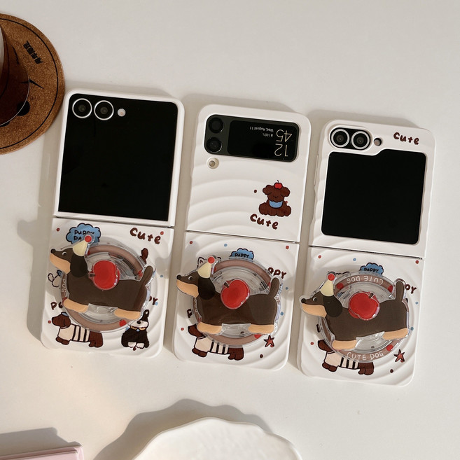 얌코 휴대폰케이스 갤럭시 z플립5 z플립6 z플립7 맥세이프 낙상 방지 핸드폰케이스 닥스훈트