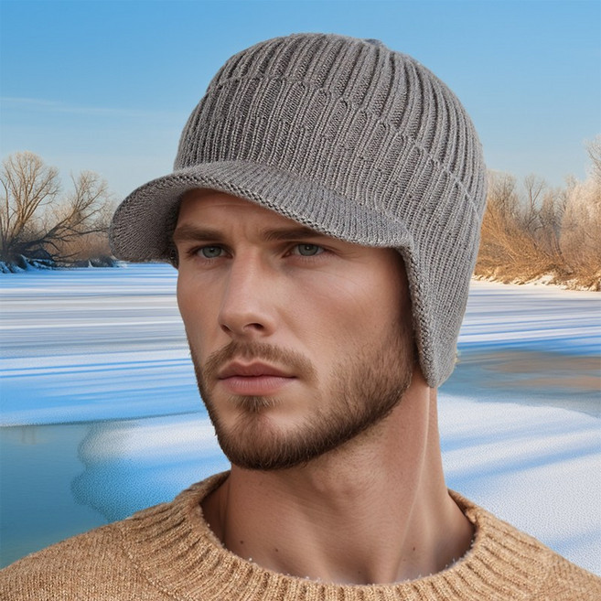 이어플랩 겨울 니트모자 방한 귀달이 니트캡모자 남성용