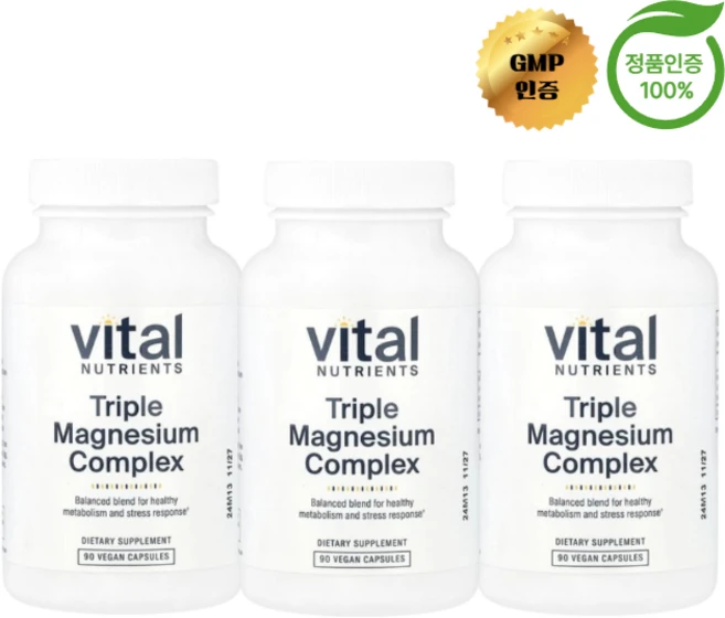 2+1 바이탈 뉴트리언츠 삼중 마그네슘 복합체 500mg 90정, 3개 - 쿠팡