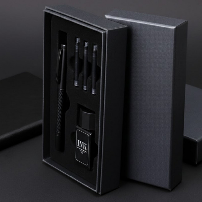 디어하우스 고급 입문용 선물 잉크 카트리지 만년필, 블랙, F