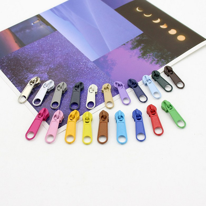 컬러팝 3호 코일지퍼손잡이 지퍼머리, 50개, 라일락