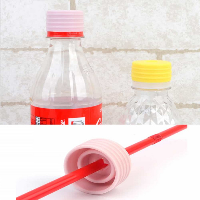 얼리 빨대 물병 뚜껑 2p 실리콘 뚜껑 병뚜껑 펀치 연예인 스트로우