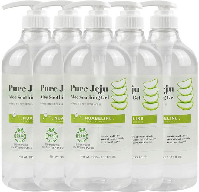 누아벨린 청정 제주 알로에 수딩젤 1000ml, 5개, 1L