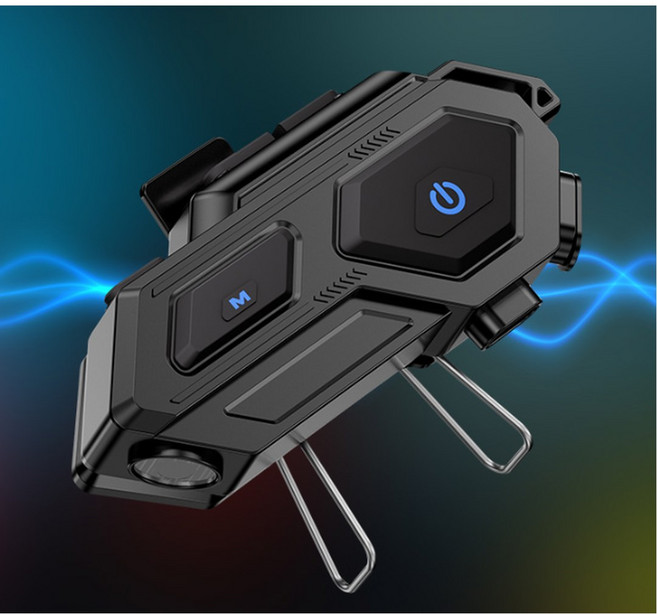 헬멧 블루투스 이어폰 인터콤 무선 라이트 LED 탑재 오토바이 방수, SF, 1개