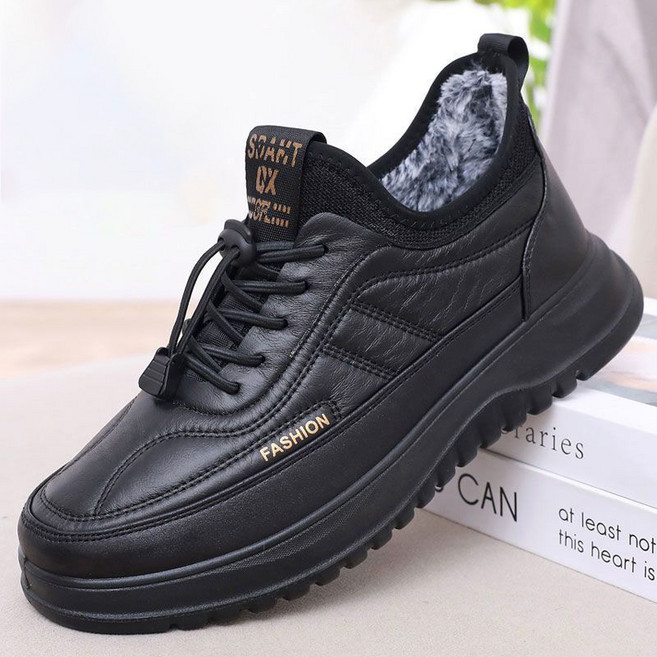 ORZQU 남성 고급 따뜻한 캐주얼 스니커즈 편안 기모 스니커즈