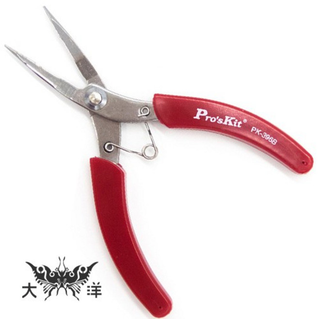 寶工 Pro'sKit PK-396B 不鏽鋼紅柄有牙尖嘴鉗, 1個