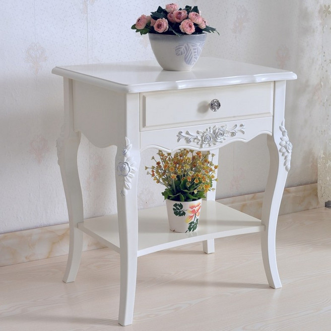 엔틱 협탁 티테이블 빈티지 유럽풍 심플 노르딕 거실 가구 인테리어 디자인, 6214 실버 길이52*폭40*높이75/ 아이보리