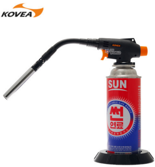 국산 코베아 자동식가스토치 KT-2924 플렉시블 가스토치 부탄가스용 용접 숯불 캠핑, 1개