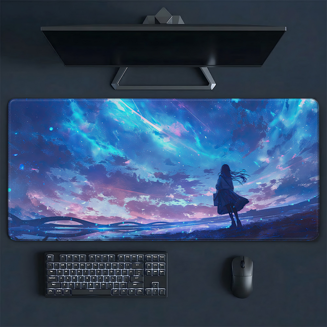Crit Gaming 고해상도 일러스트 게이밍 장패드 데스크매트, 스타리 나이트