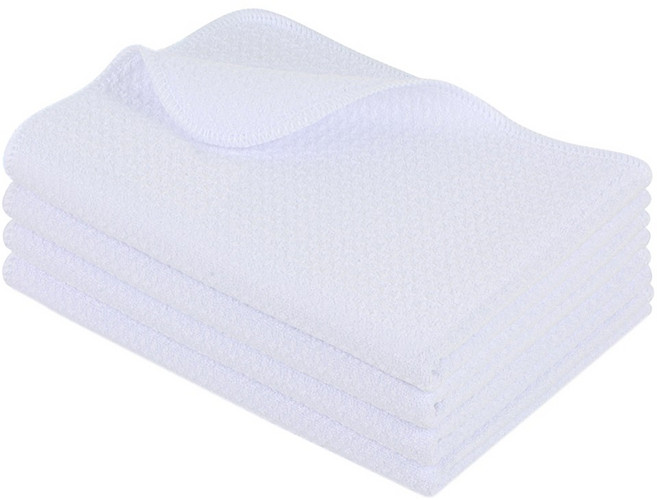 SUNLADN 식기를 닦기 위한 극세사 키친타월 퀵 드라이티타월 0cm, 4개, 흰색