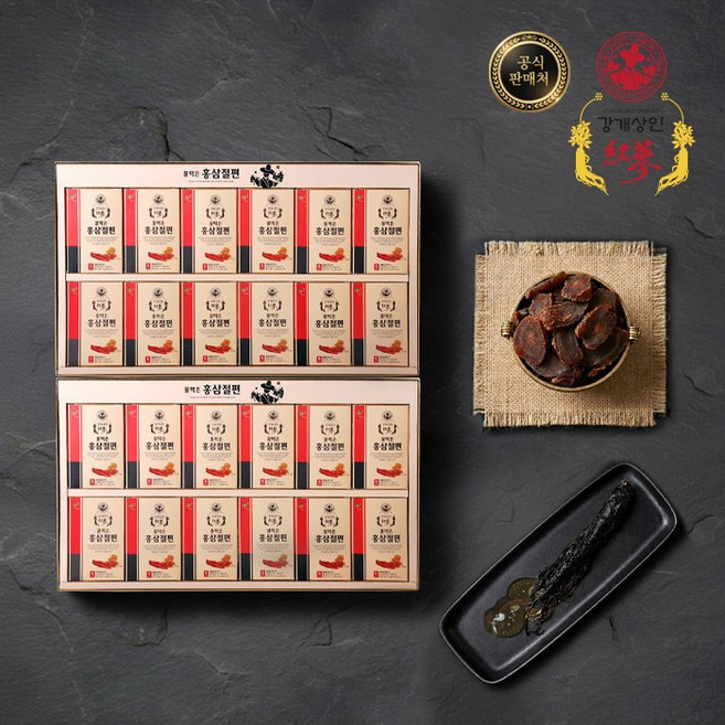 강개상인 홍삼절편(15g x 24입) 6년근 벌꿀에 재운 먹기 좋은 온가죽 건강 간식, 15g, 1