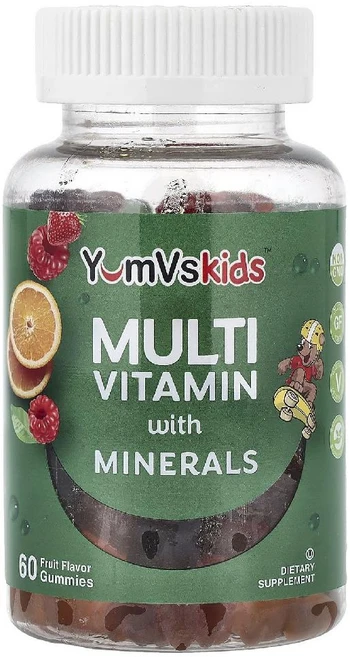 YumVs 미네랄 함유 종합비타민 과일 구미젤리 60개 YumVs (염브이스), 60 개, 1개 - 쿠팡