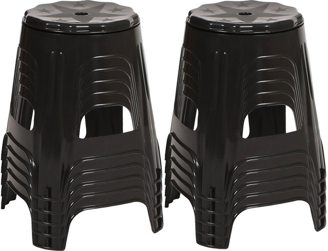 지오리빙 플라스틱 회전의자 10p, 10개, 블랙