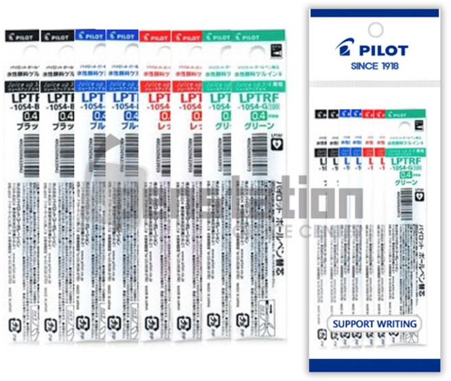 파이롯트 쥬스업 멀티펜 3색/4색 리필심 세트, 1팩, 블랙2개+블루2개+레드2개+그린2개 세트