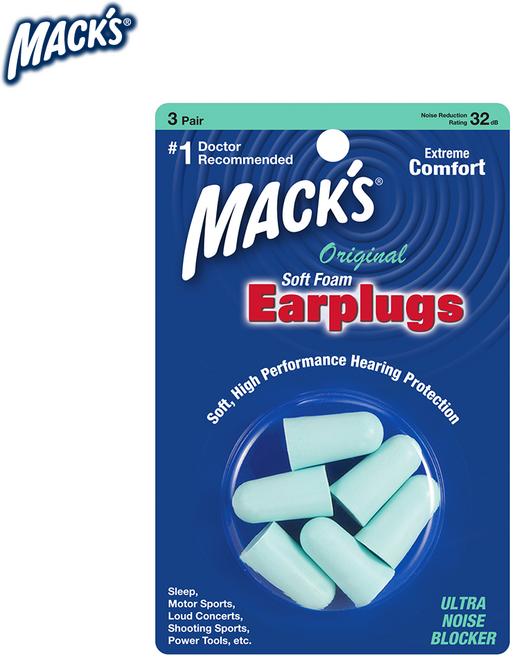 Macks 소프트 폼 오리지날 소음방지 이어플러그 6p, 1개, 3쌍