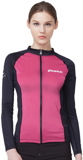 기어엑스 여성 여자 집업 래쉬가드 H01 마젠타블랙