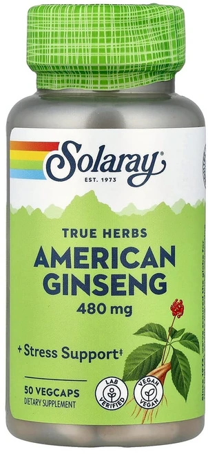 솔라레이 True Herbs 미국 인삼 480mg 베지 캡슐 50정, SOR01310, 1개 - 쿠팡