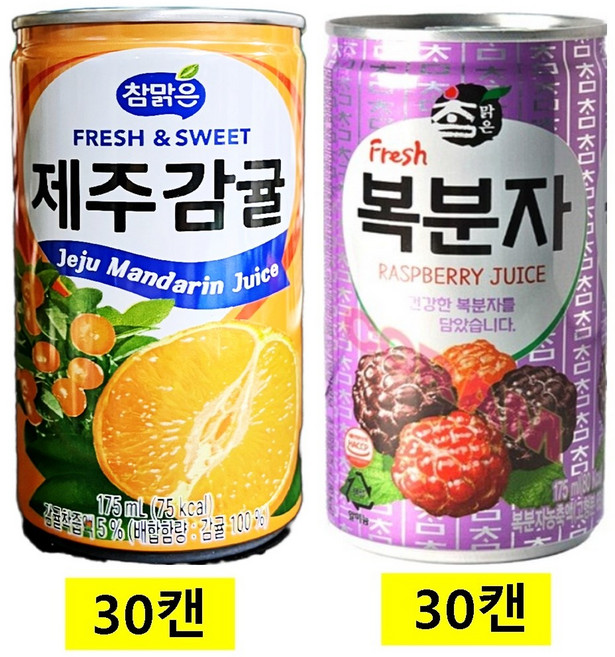 참맑은(제주감귤캔 복분자캔), 60개, 175ml