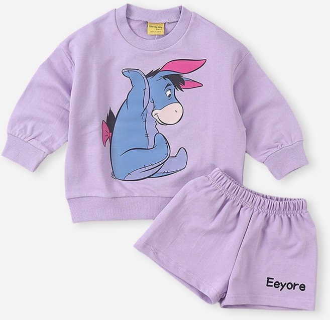 디즈니 봄 남아 여아 아동용 푸우와친구들 반바지 상하복