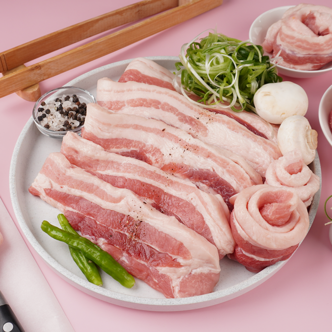 한돈 삼겹살 구이용 돼지고기, 1개, 500g