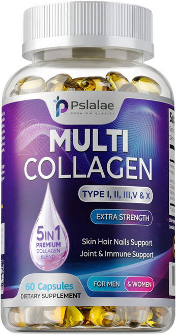 PSLALAE 複合膠原蛋白 5合1 升級配方 呵護肌膚頭髮指甲關節及免疫力, 60