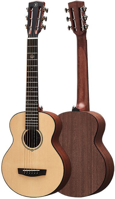 HEX 헥스 BB100S M 통기타 (슈퍼미니 사이즈) 연습용 여행용 어쿠스틱 기타 어린이용/체구 작은 성인 입문자추천 넥셋업 후 발송, 1개