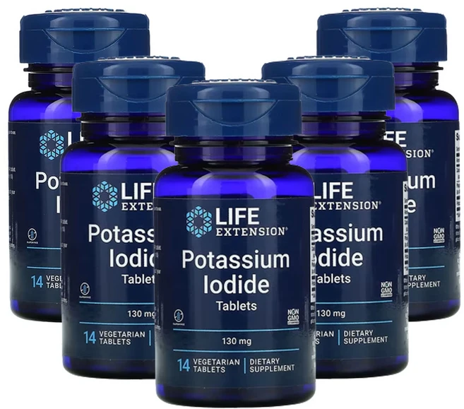 라이프익스텐션 요오드화 칼륨 정제 130mg 14정, 5개 - 쿠팡