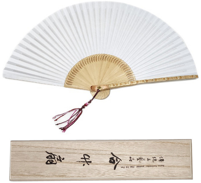 {부채}전주합죽선(11~12절)+오동나무케이스{전주특산품}, 전주합죽선11~12절+부채함(나무), 1세트