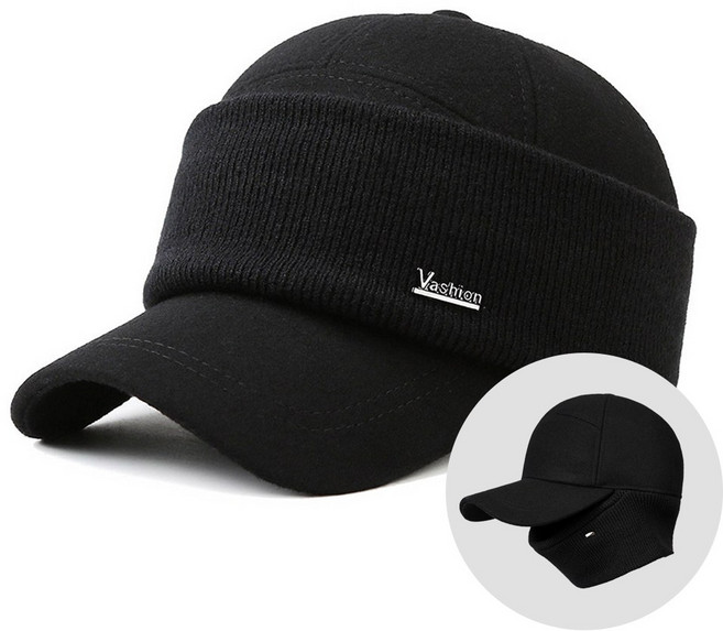 2in1 멀티 귀달이밴드 골프모자 와이드 방한 겨울 모자 남성용