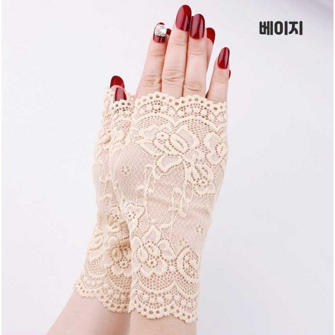 레이스 숏팔토시 망사장갑 햇빛차단 공연 소품장갑