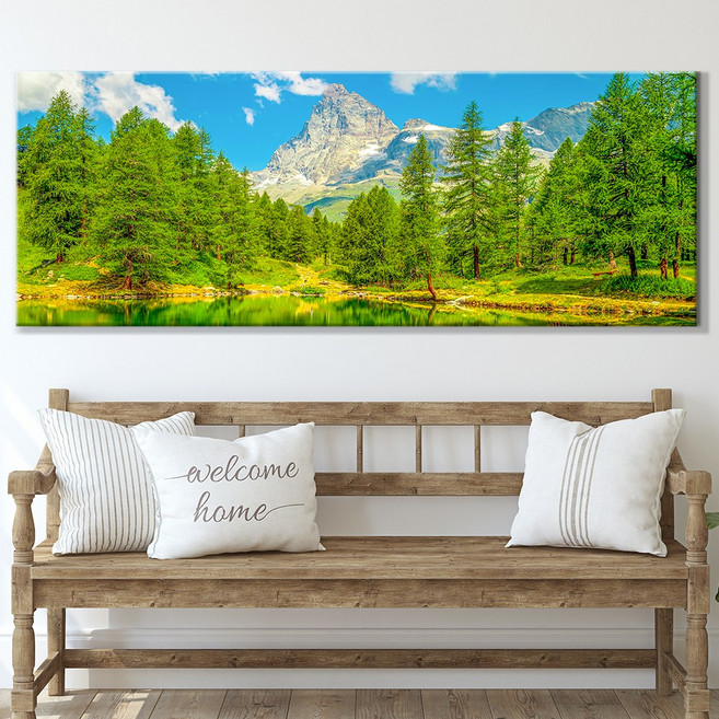 [인메이블] 여름 인테리어 자연 산 나무 호수 풍경화 와이드 24종 거실 대형 캔버스 물그림 액자 선물, 04. 요정의 숲, 캔버스액자