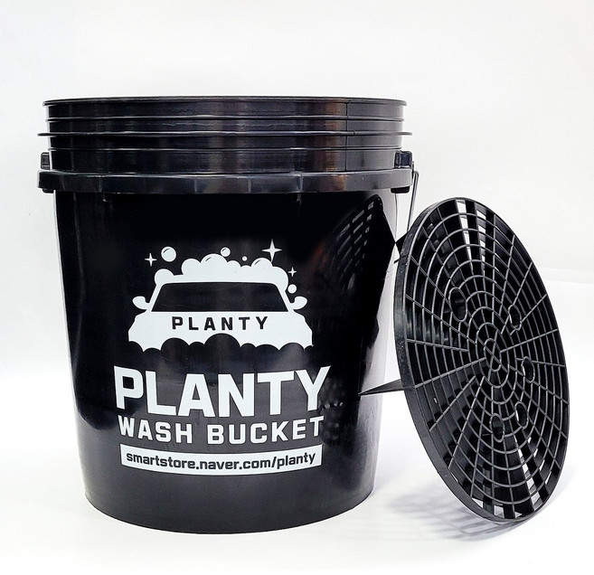 플렌티 세차버킷 18L 블랙+ 그릿가드 블랙 / 용품 세트 셀프 자동차 패키지 차량 관리 물통, 블랙(세차버킷), 블랙(그릿가드)