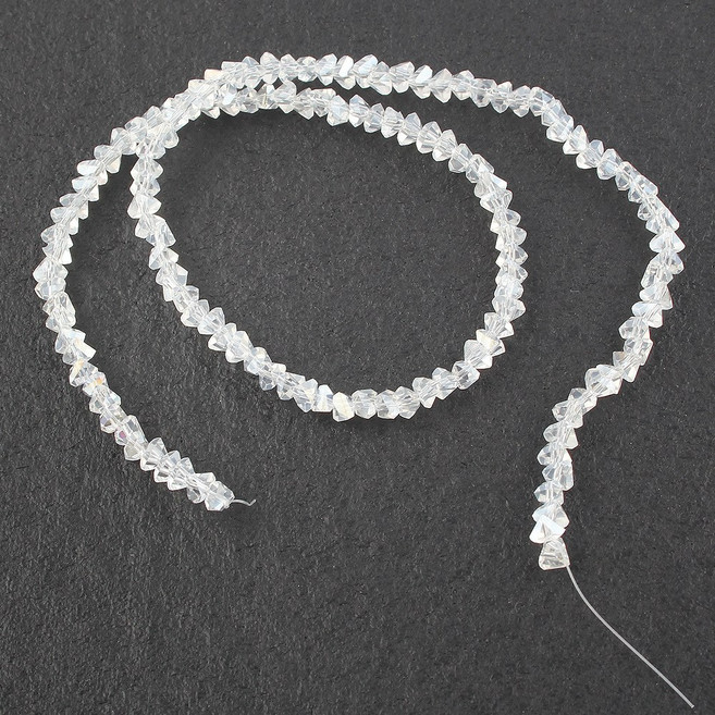 삼각 론델컷 팔찌 반지 목걸이 비즈 DIY 반짝 큐빅 4미리, 1개, 삼각론델컷4mm-투명(1줄)