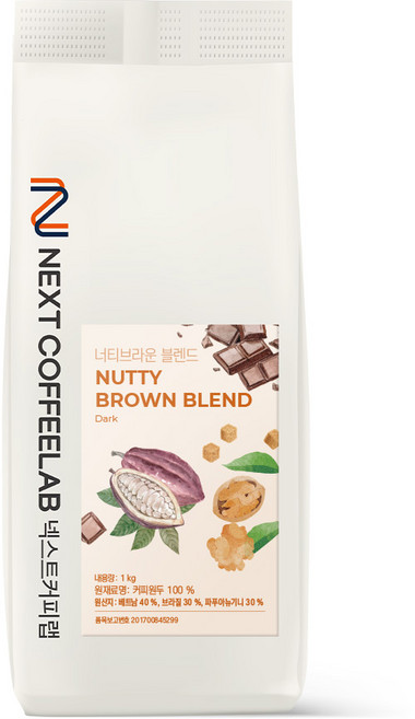 넥스트커피랩 커피 원두 너티브라운 블렌드, 1개, 1kg, 생두