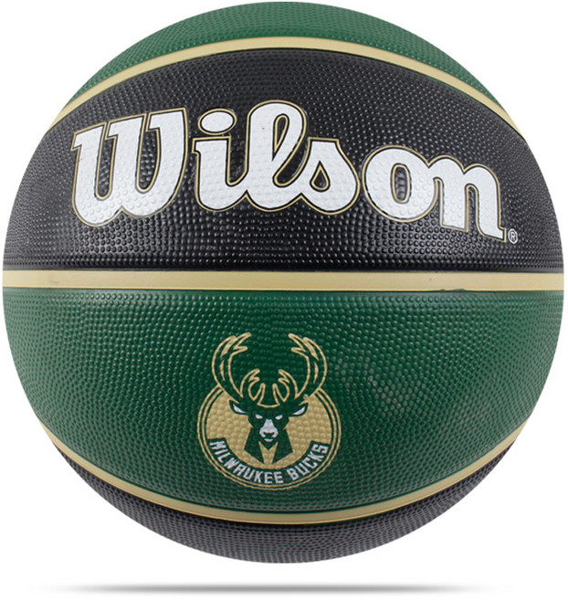 윌슨 NBA TEAM 밀워키 벅스 농구공 7호볼 WTB1300XBMIL 고무농구공, 1개