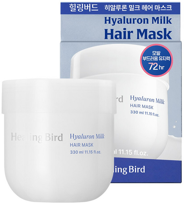 힐링버드 히알루론 밀크 헤어 마스크, 1개, 330ml