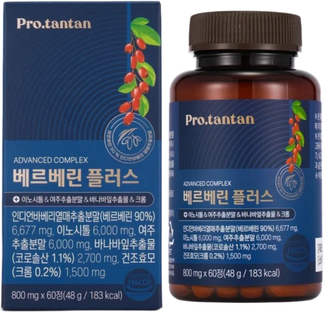 프로탄탄 베르베린 플러스 이노시톨 바나바잎추출물, 1개, 60정 - 쿠팡