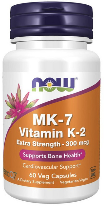 NOW Foods MK-7維他命K-2植物膠囊 300mcg, 1罐, 60顆