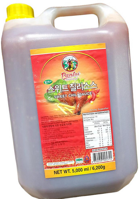 판타이 스위트 칠리 소스 5L 4개 태국, 1개