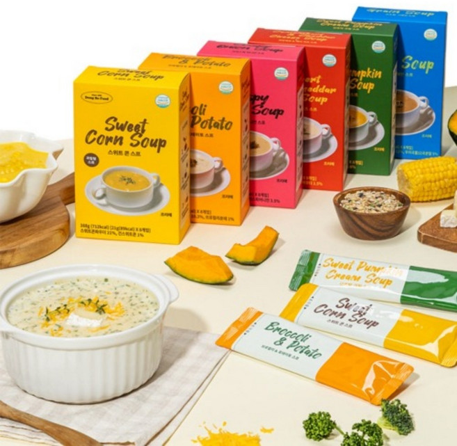 6가지 골라먹는 브로콜리 포테이토 스프 / 바쁜 아침 10초 조리, 3개, 168g