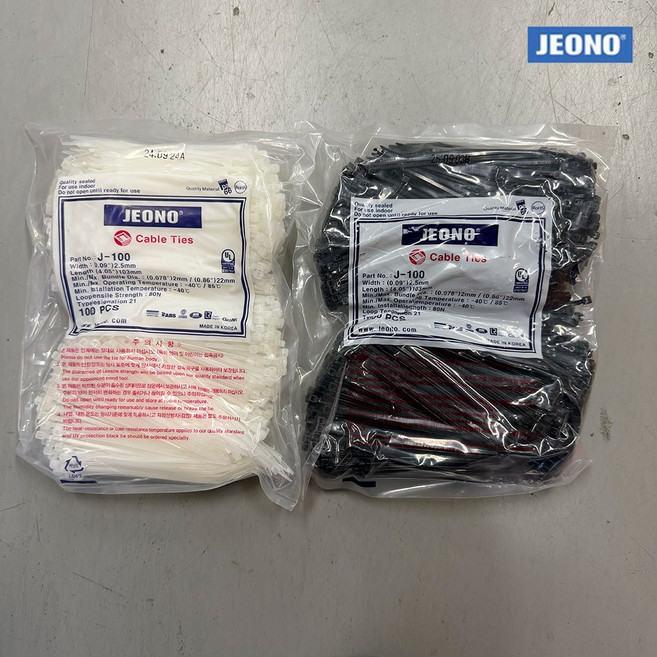 전오 케이블타이 선정리 국산 100MM 1000PCS 전선정리, (백색), 1개