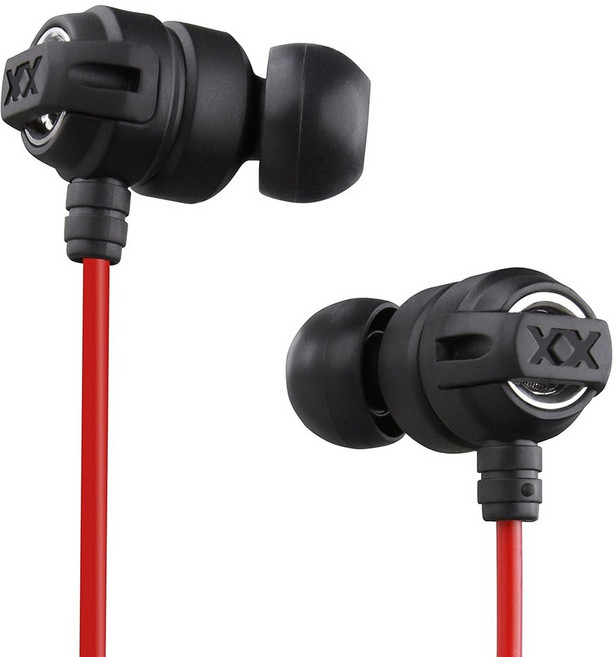 JVC 重低音加強版 XX系列耳道式耳機 隔絕噪音 舒適配戴, 黑紅(BR), HA-FX11X-BR