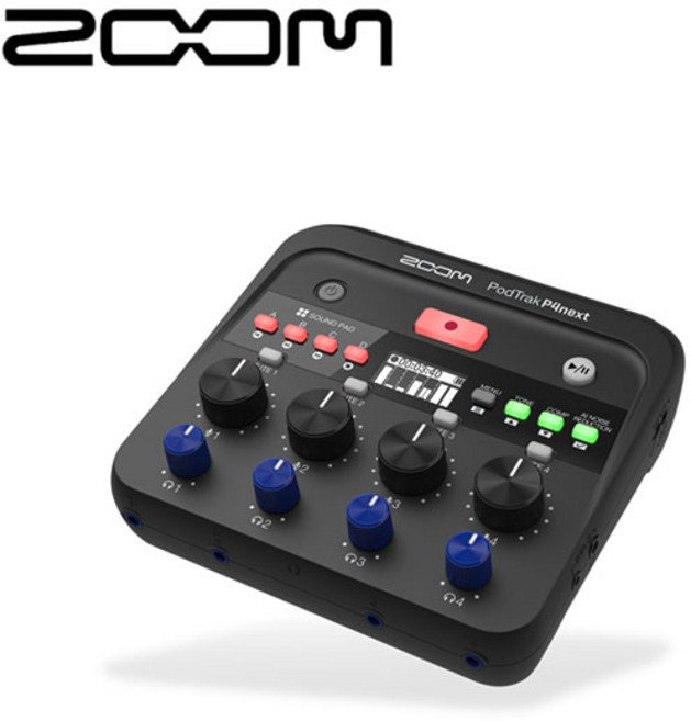 ZOOM 줌 PodTrak P4next 4트랙 팟캐스트 레코더 오디오인터페이스 인터뷰 장비 방송용 녹음기